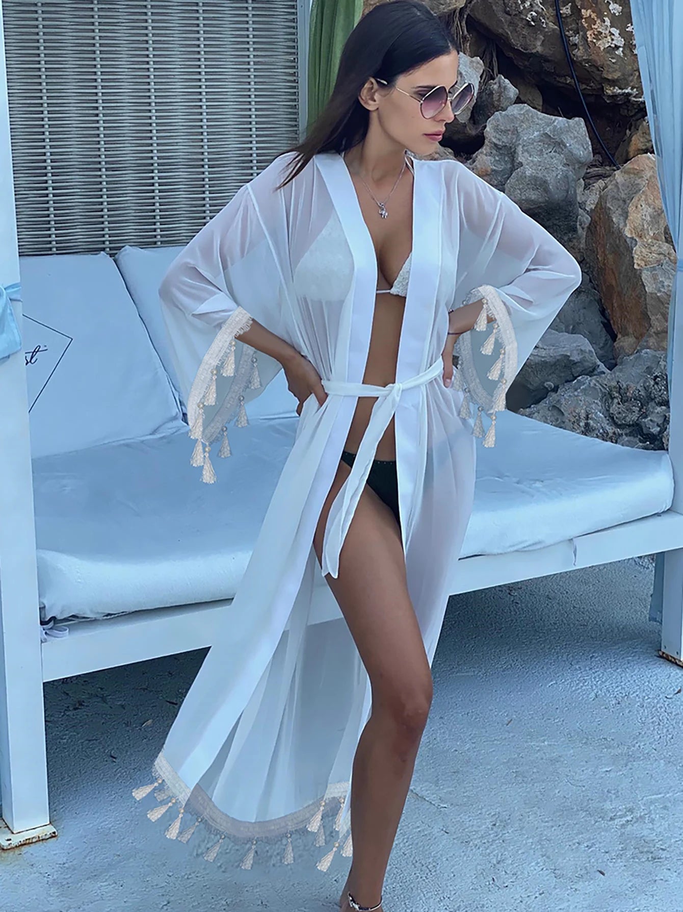 Blue Eyes Bikini Cover-Up, Tuniques de plage, Long Kaftan, Robe de plage, Sarong, Maillots de bain