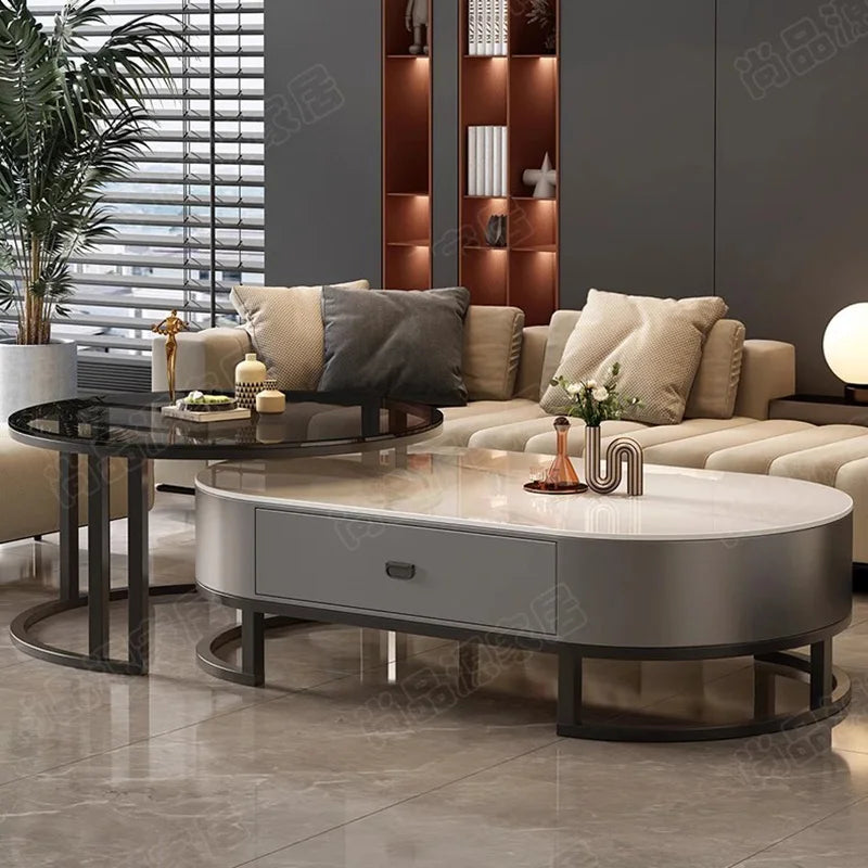 Luxury Extendable Round Modern Coffee Tables Minimalist Premium Design Book Furniture Mesa De Centro De Sala