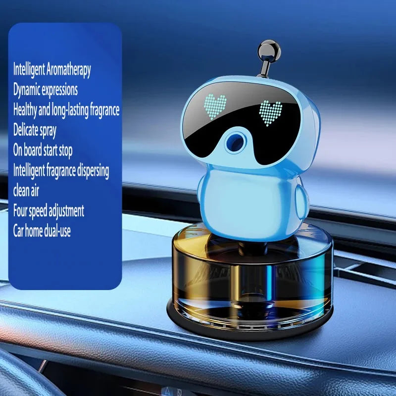 Désodorisant de voiture Intelligent diffuseur d'arôme de voiture Rechargeable AI yeux intelligents 4 niveaux de diffuseur de voiture Intelligent réglable cadeau