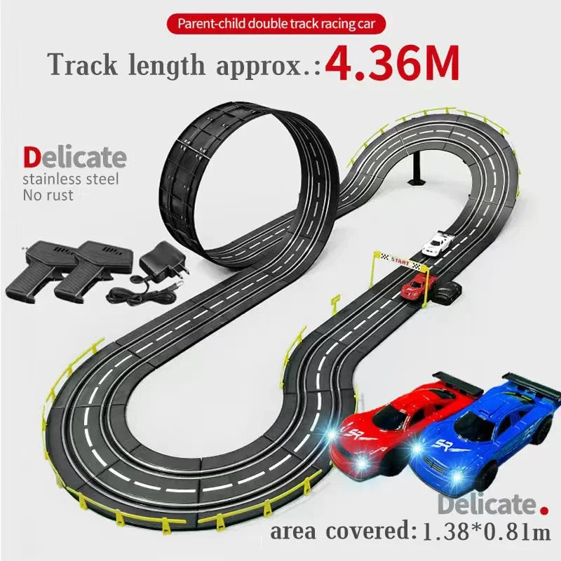 Voiture électrique 1/43, Double piste de course, jouet, Circuit Autorama, Voiture télécommandée, fente ferroviaire électrique, jouet de voiture de course