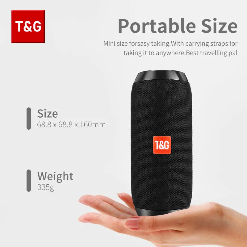 Haut-parleur Bluetooth portable TWS — étanche, stéréo surround, radio FM, support TF, extérieur