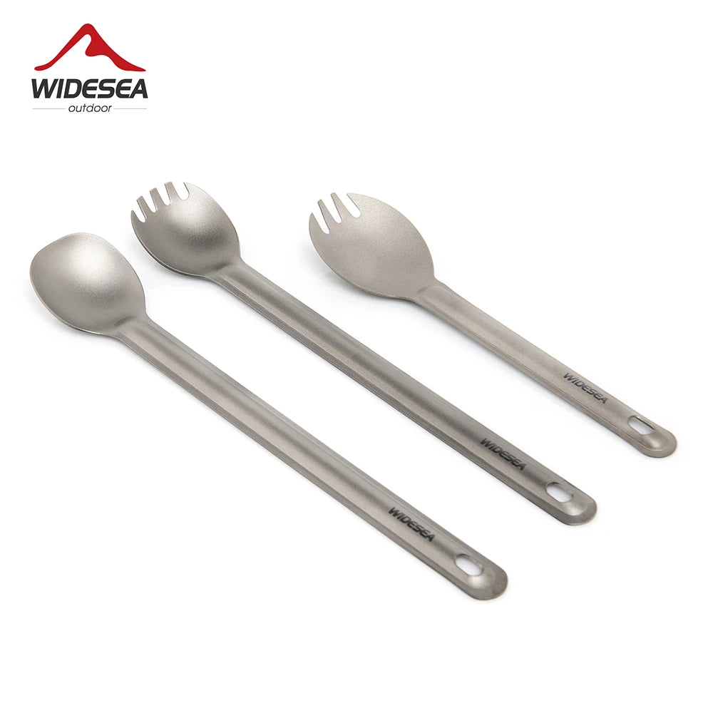 Widesea Camping titane Spork cuillère extérieur fourchette légère vaisselle Portable pique-nique randonnée voyage vaisselle ultralégère
