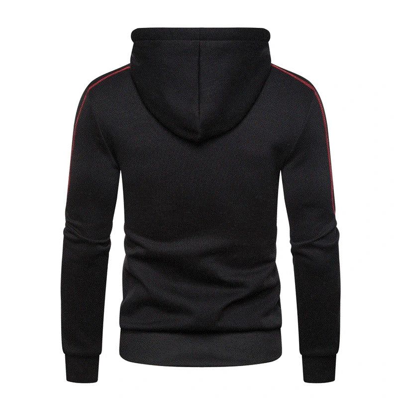 Sudadera con capucha para hombre negra, blanca, verde militar, roja, con bloques de color, polar, fresca, informal, ropa de invierno, prendas de vestir, sudaderas con capucha