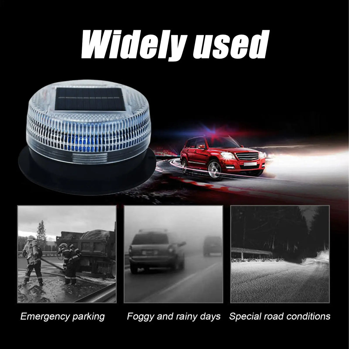 Lampe de poche d'avertissement de nuit LED solaire étanche Flash plafond lumière stroboscopique trafic route balise toit de voiture clignotant lumière de secours