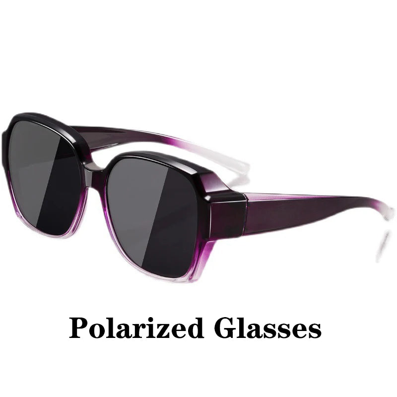 Lunettes de soleil polarisées rondes à la mode, couverture sur myopie, lunettes de Prescription portables pour hommes et femmes, Vintage, pour la pêche et la conduite