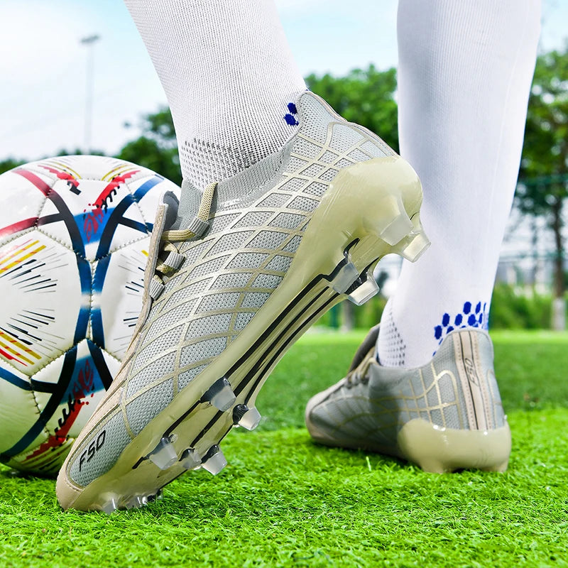 pscownlg Chaussures de Football TF/FG Unisexe Montantes Microfibre — Niveau Avancé EU 32–46