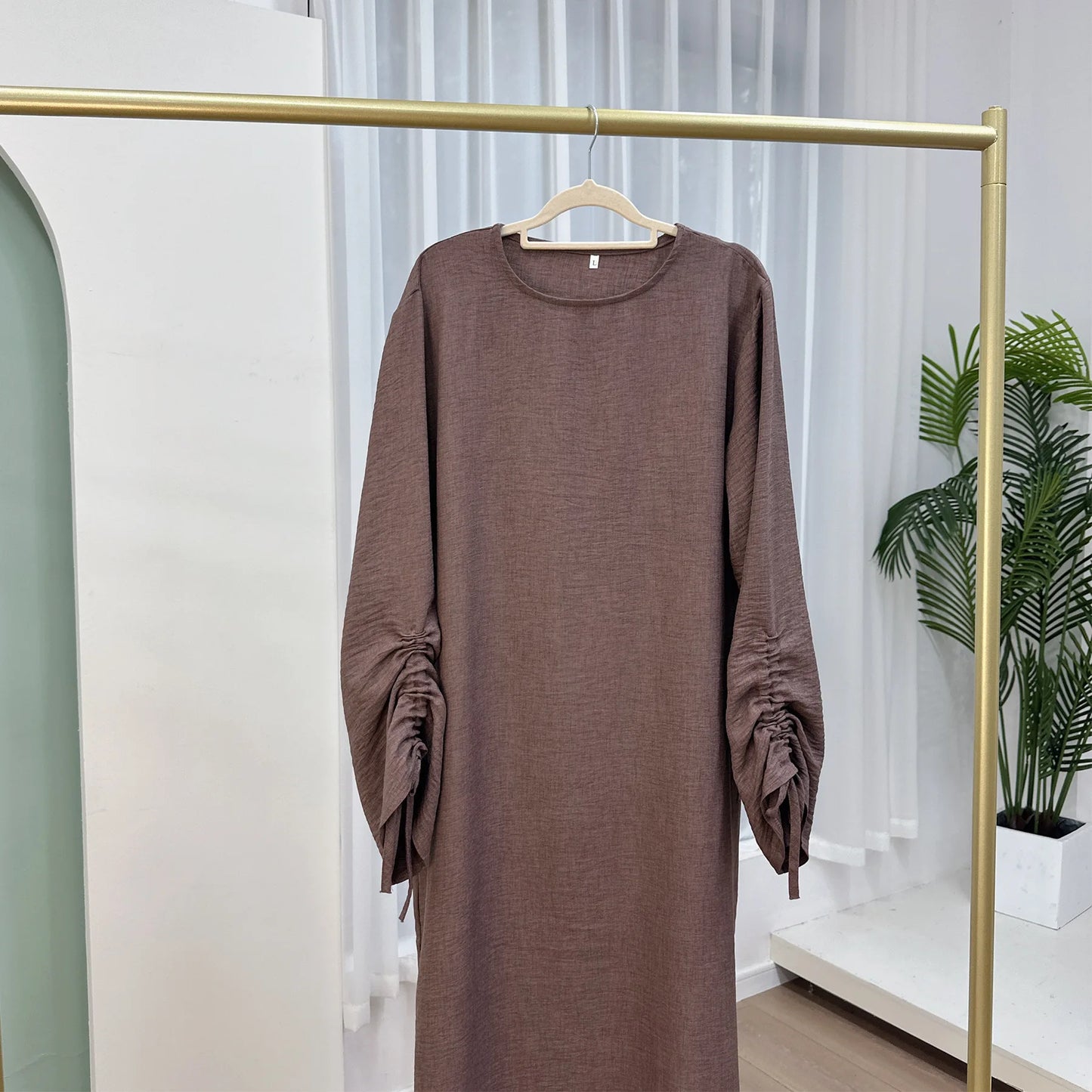 Robe modeste pour femmes musulmanes, arabie saoudite, Eid dubaï, Abaya uni, fête de vacances islamique, couleur unie, turquie, poignets à lacets, vêtements longs, 2024