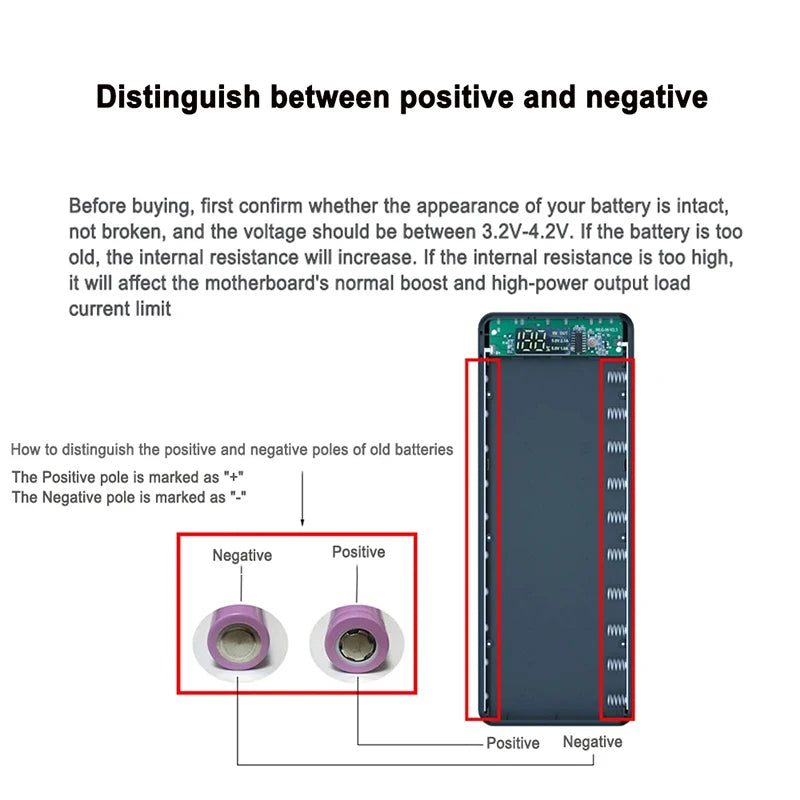 8/10*18650 batterie externe support de la boîte de batterie Portable double USB Type C coque de Charge pour iPhone Xiaomi Huawei 18650 boîtiers de batterie