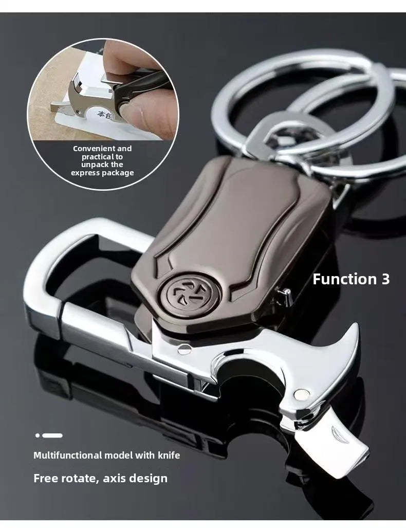 Haute qualité simplicité taille suspendue créatif Double anneau en métal en alliage de Zinc porte-clés hommes femmes porte-clés