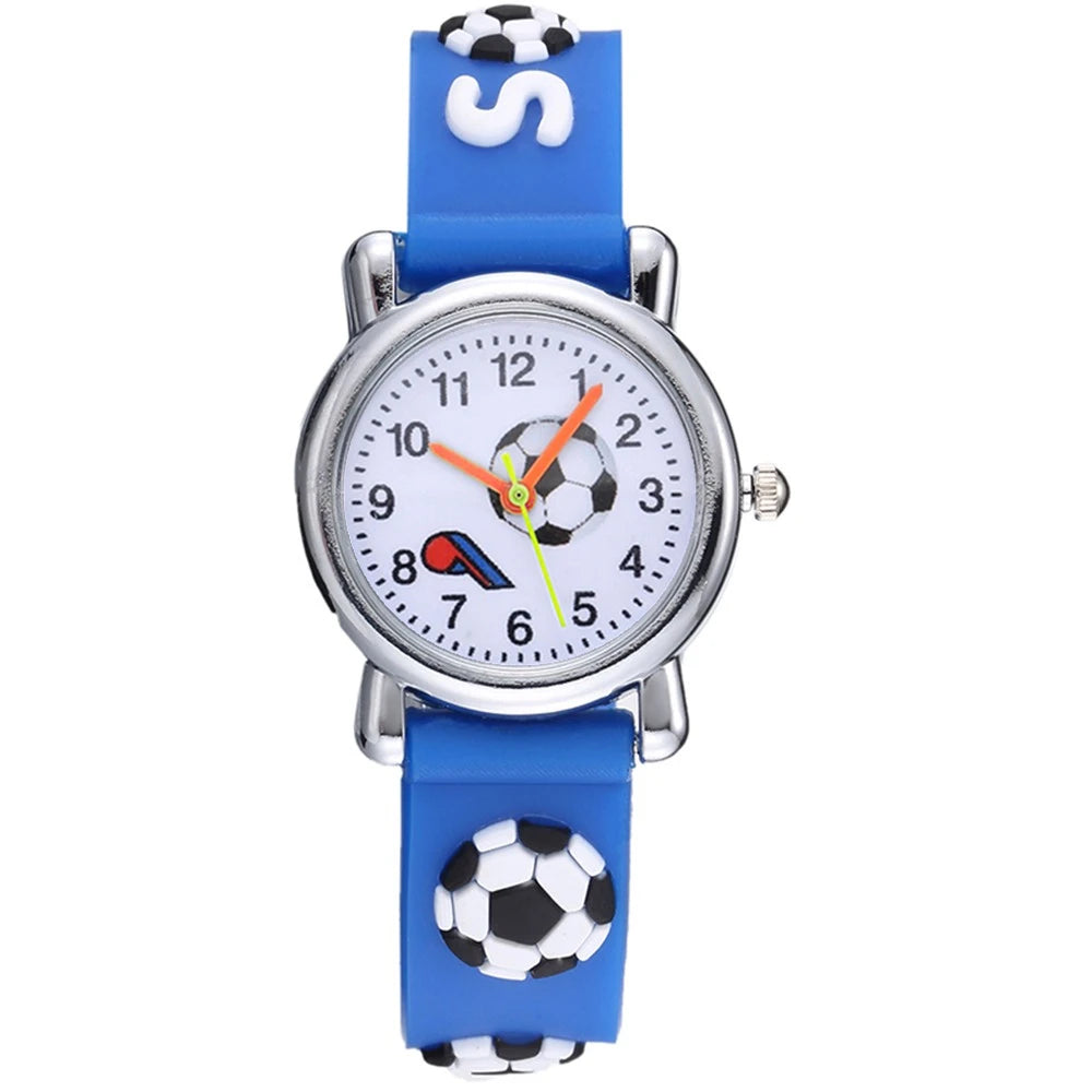 Offre spéciale Football enfants montre mignon dessin animé montres pour garçons enfants décontracté bracelet en Silicone enfants montres à Quartz montre enfant
