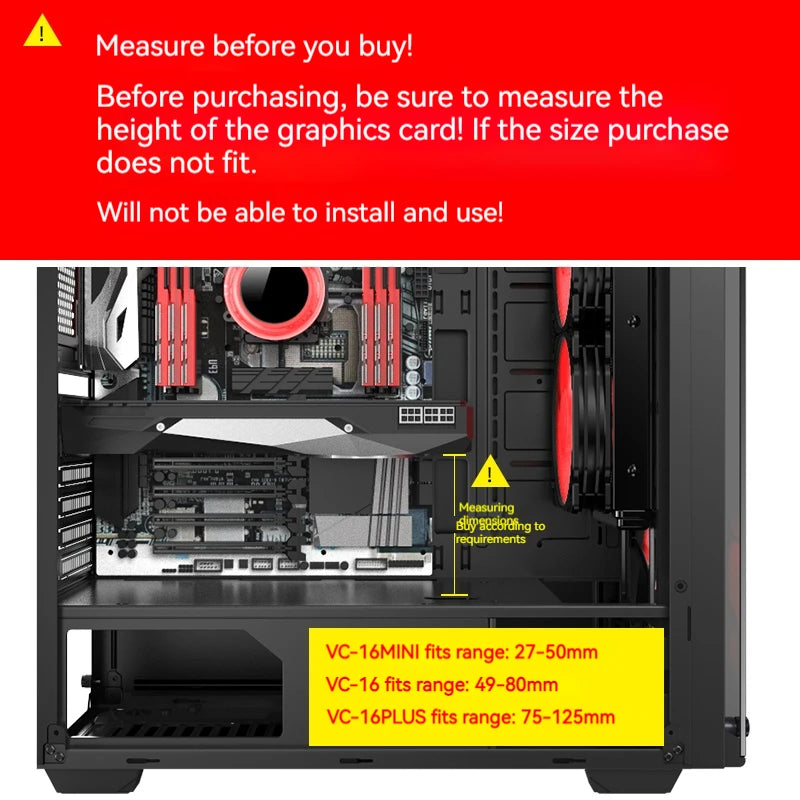 Support de carte graphique GPU, cadre de Support VGA, fond télescopique en aluminium et métal pour boîtier ITX MTX ATX, carte graphique