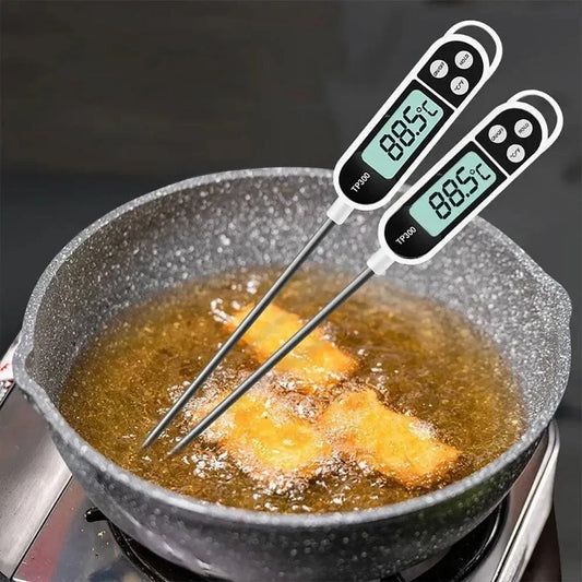 Thermomètre alimentaire numérique — sonde viande, BBQ, four, eau, huile, cuisson, électronique