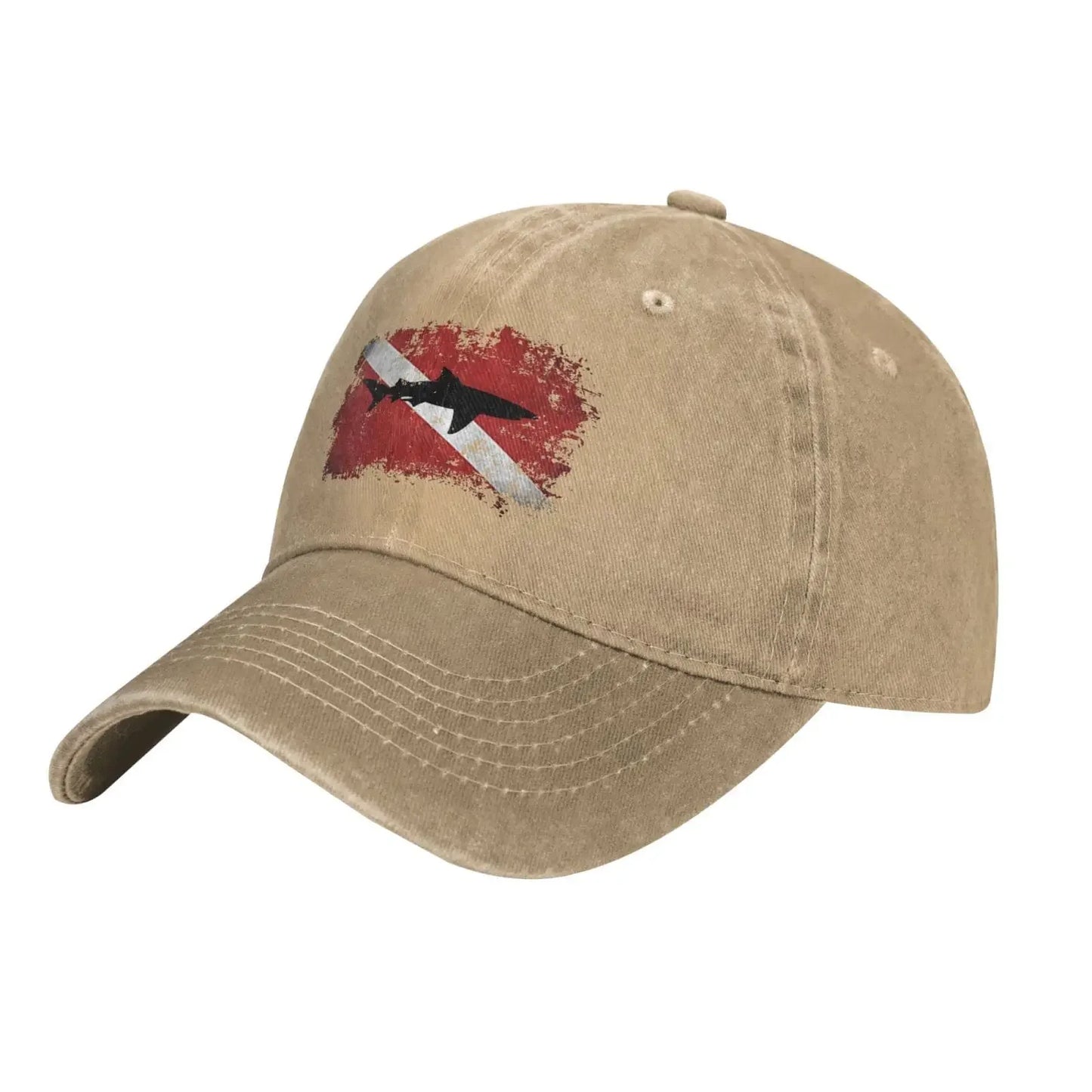 Gorra deportiva retro unisex de mezclilla, Snapback ajustable, gorra de béisbol de vaquero lisa, sensación de buceo de tiburón vintage