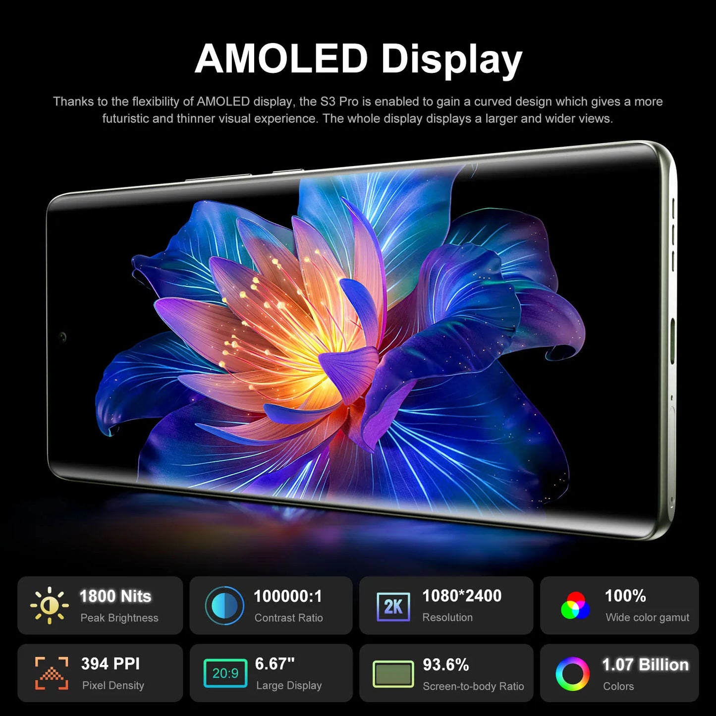 [World Premiere] FOSSiBOT S3 PRO Smartphone 6.67" AMOLED Screen Android 14 Up to 20 + 128 GB Mobile 8 + 64 MP CAM NFC Cell Phone