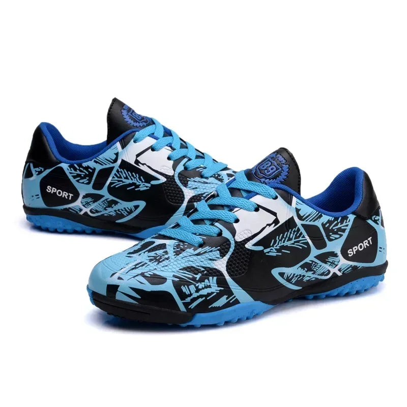 qztzx Chaussures de Football FG Homme Cuir Verni Basses Ultra-légères — Professionnel, Gazon EU 31–48