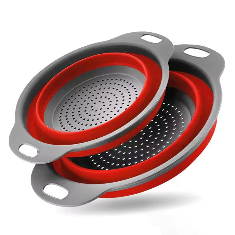Panier de vidange pliant en Silicone, panier de lavage de fruits et légumes, passoire pliable, égouttoir pliable, outil de rangement de cuisine