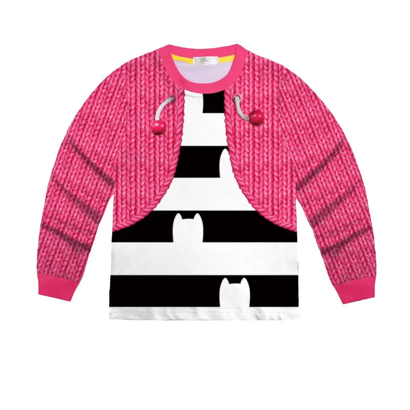 Costume enfant chat — pyjama à manches longues, t-shirt + pantalon + bandeau, tenue Halloween