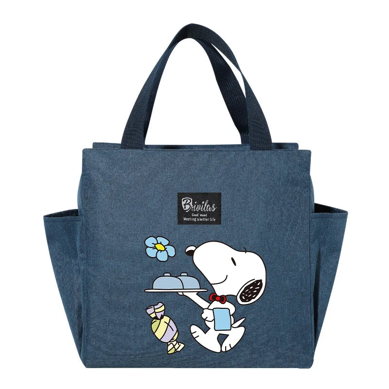 Bolsa isotérmica portátil para el almuerzo y bebidas de Snoopy, bolsa isotérmica para alimentos, caja térmica, bolsa de picnic, bolsas de transporte, bonito regalo para niños