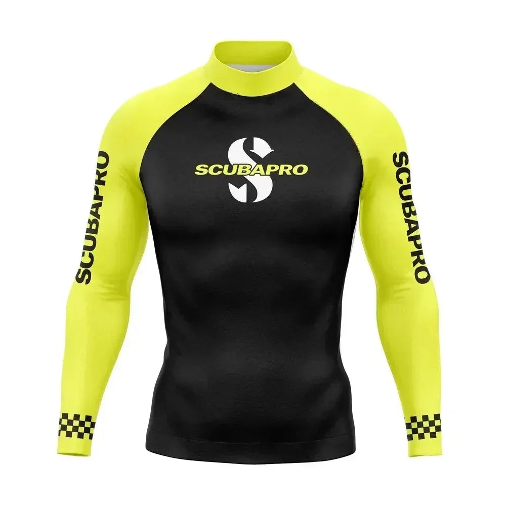 Men's Surf Wetsuit, UV Sun Protection, Long Sleeve Diving Suits, Quick Dry, Tight Sportswear for Swimming, Rash Guard