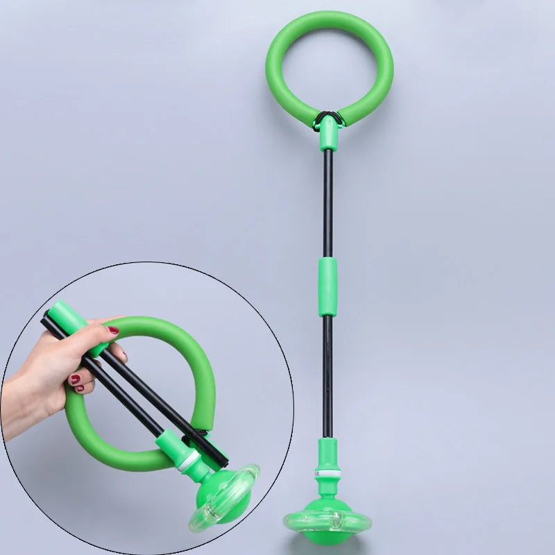 Bolas de rebote intermitentes elásticas, auto luminosas, anillo de salto giratorio para niños y adultos, conjunto de fitness, bola de giro de una sola pierna, regalo novedoso