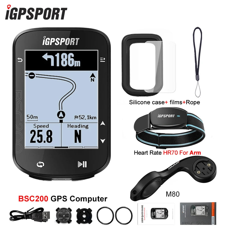 Ordinateur de vélo GPS sans fil — compteur de vitesse numérique, navigation route, chronomètre, odomètre