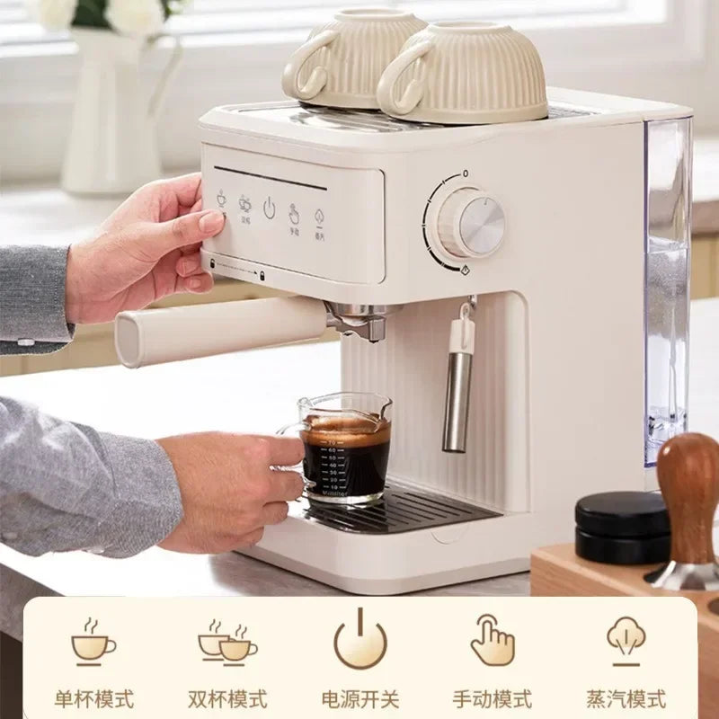 Cafetera espresso eléctrica profesional, cafetera italiana, semiautomática, capuchino, espumador de leche, 20 bares