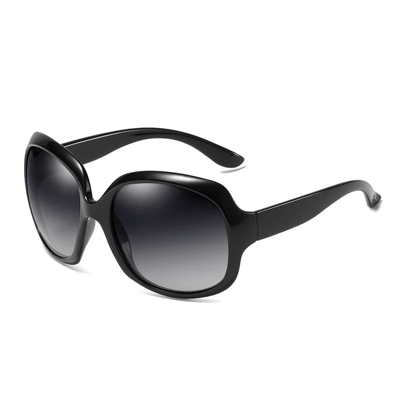 FUQIAN Brand Stylish Polarized Oversized Round Sunglasses for Women Simple Fashion Large Plastic Ladies Sunglasses UV400