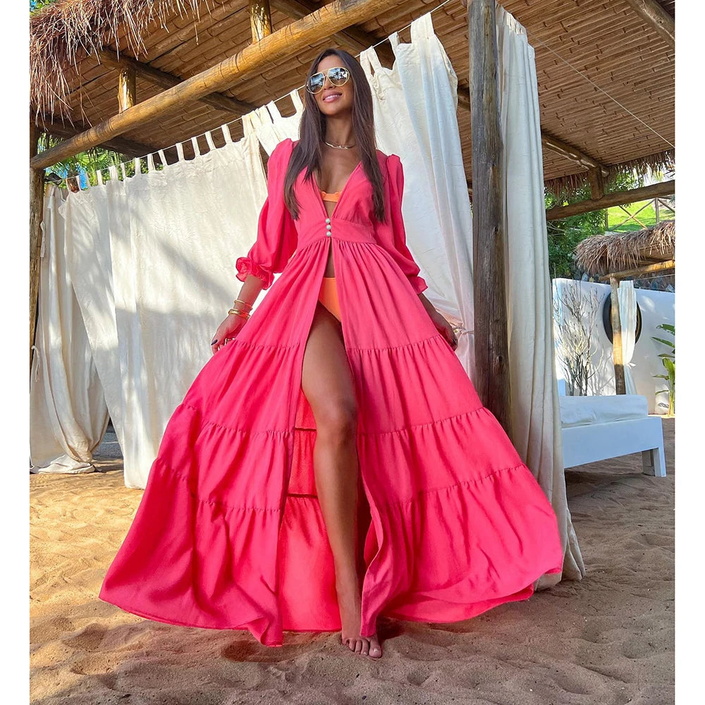 Blue Eyes Bikini Cover-Up, Tuniques de plage, Long Kaftan, Robe de plage, Sarong, Maillots de bain