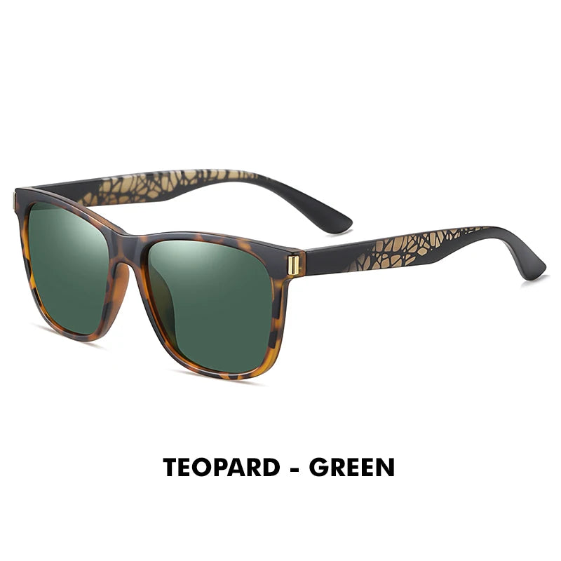 Classique Vintage lunettes de soleil polarisées homme mode léopard cadre rétro lunettes femme UV400 Anti-éblouissement lunettes de soleil homme