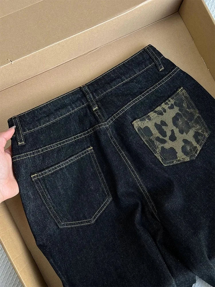 Women's Streetwear Jeans New Bottoms 2025 Women's High Waisted Vintage Straight Y2k Casual Chic Wide Leg Denim Pants