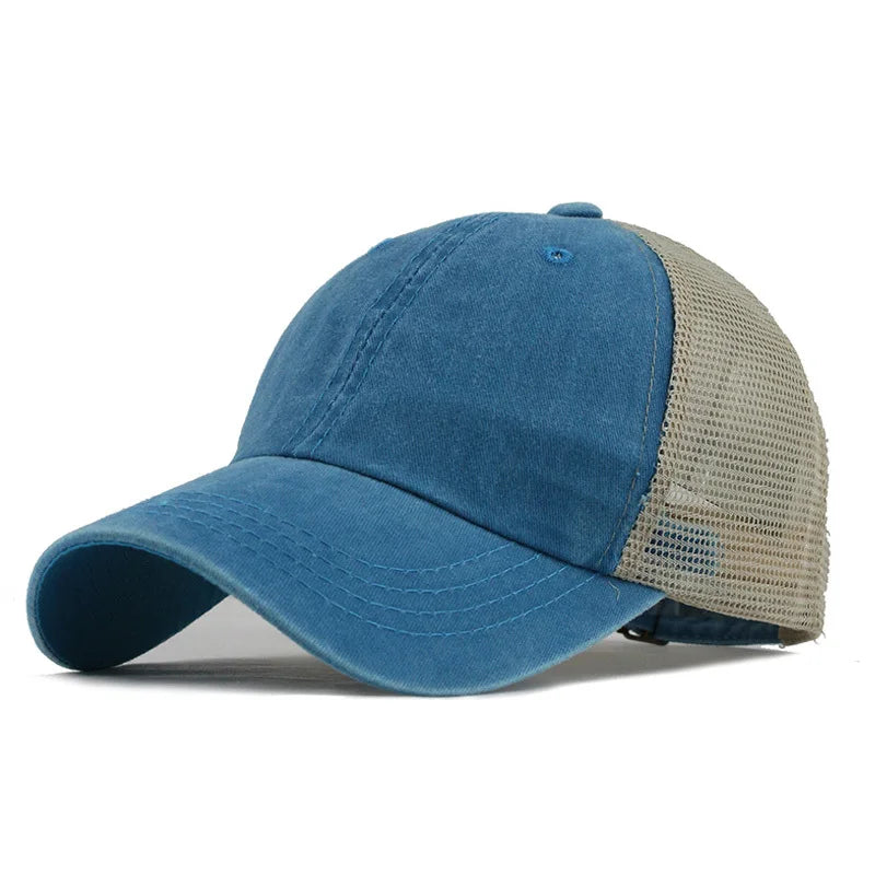 Brand Washed Cotton Mesh Cap for Men Women Gorras Snapback Baseball Caps Dad Hat Outdoor Cap