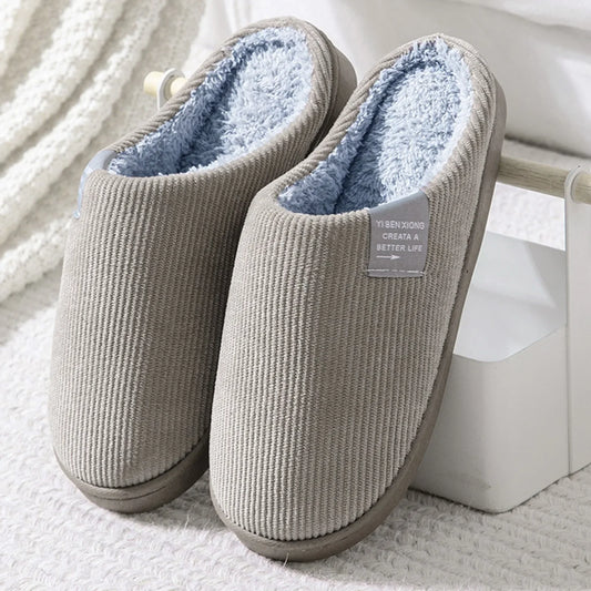 Pantoufles de Maison en Peluche Thermiques — Fond Épais, Antidérapantes, Intérieur Hiver, Unisexe