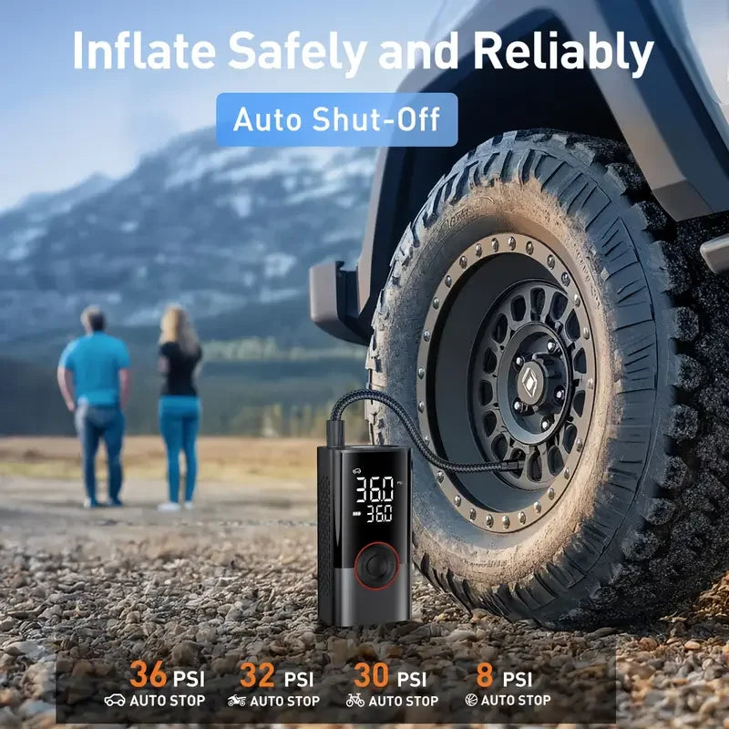 Compresseur d'air électrique sans fil pour voiture, pompe de gonflage pour moto, vélo, bateau, auto