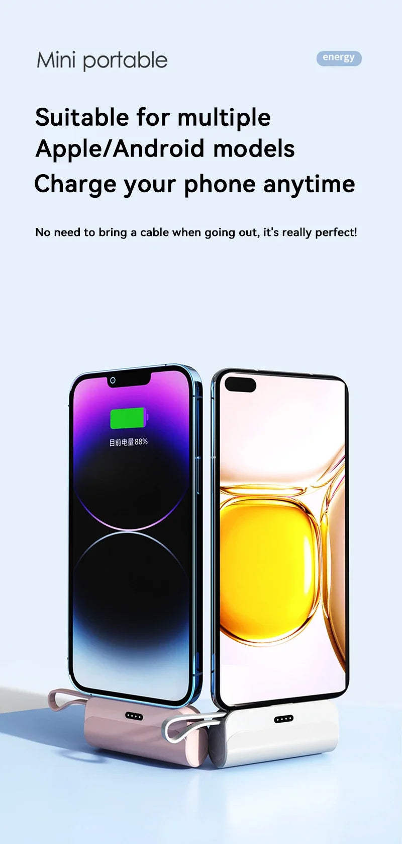 Batterie Externe Capsule 300000mAh — Charge Super Rapide, Portable, Tous Téléphones 2026