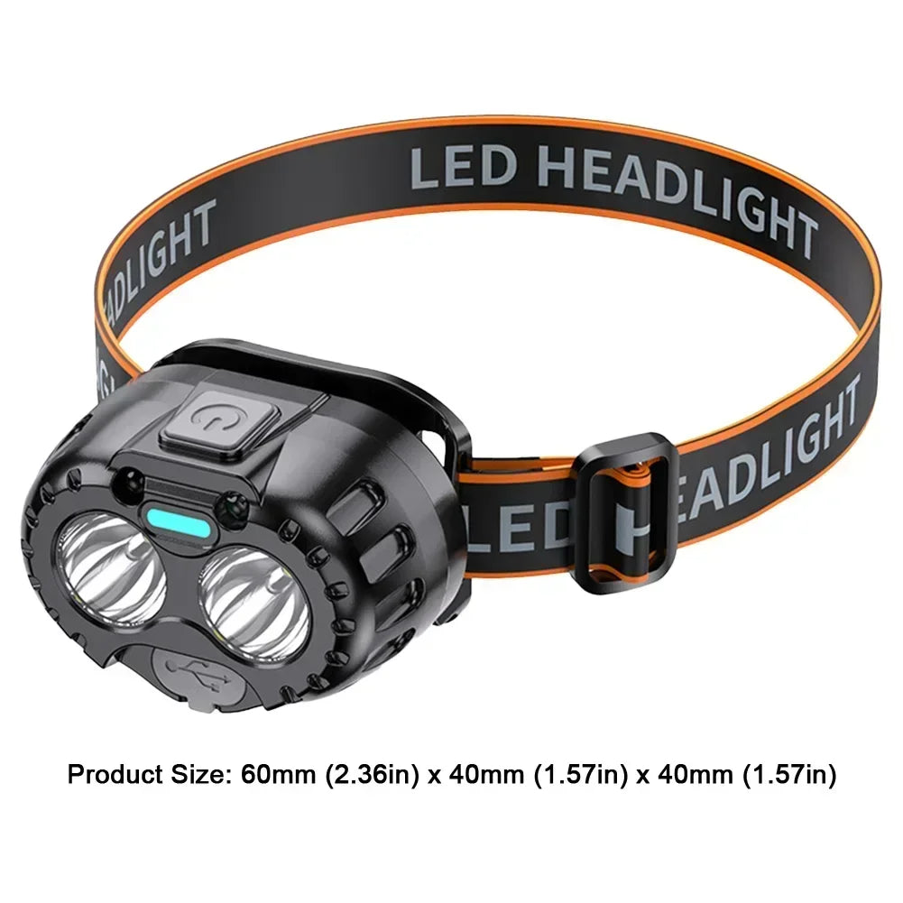Capteur de mouvement phare Rechargeable lampe de poche LED phares Ultra lumineux lampe frontale de pêche Led front lampe frontale lampes de poche