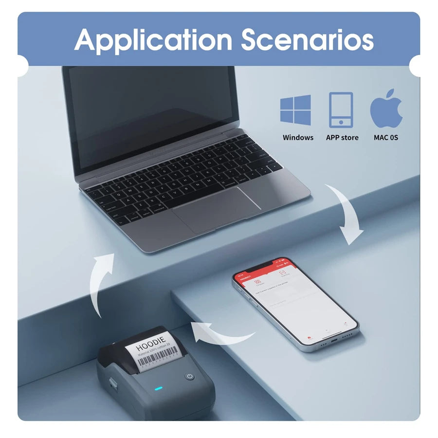 Mini imprimante thermique portable — auto-adhésive, étiqueteuse Bluetooth, autocollants de poche