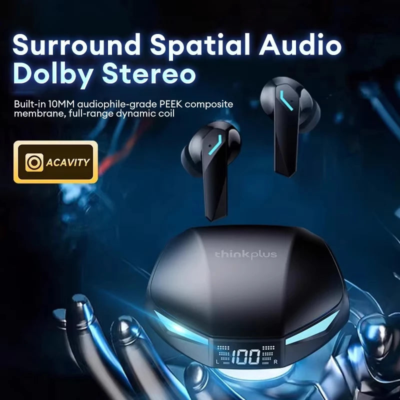 New Lenovo XT53 Upgraded Wireless Bluetooth 5.4 Earbuds LED Digital Display Waterproof Headset Low Latency Gaming Headphones