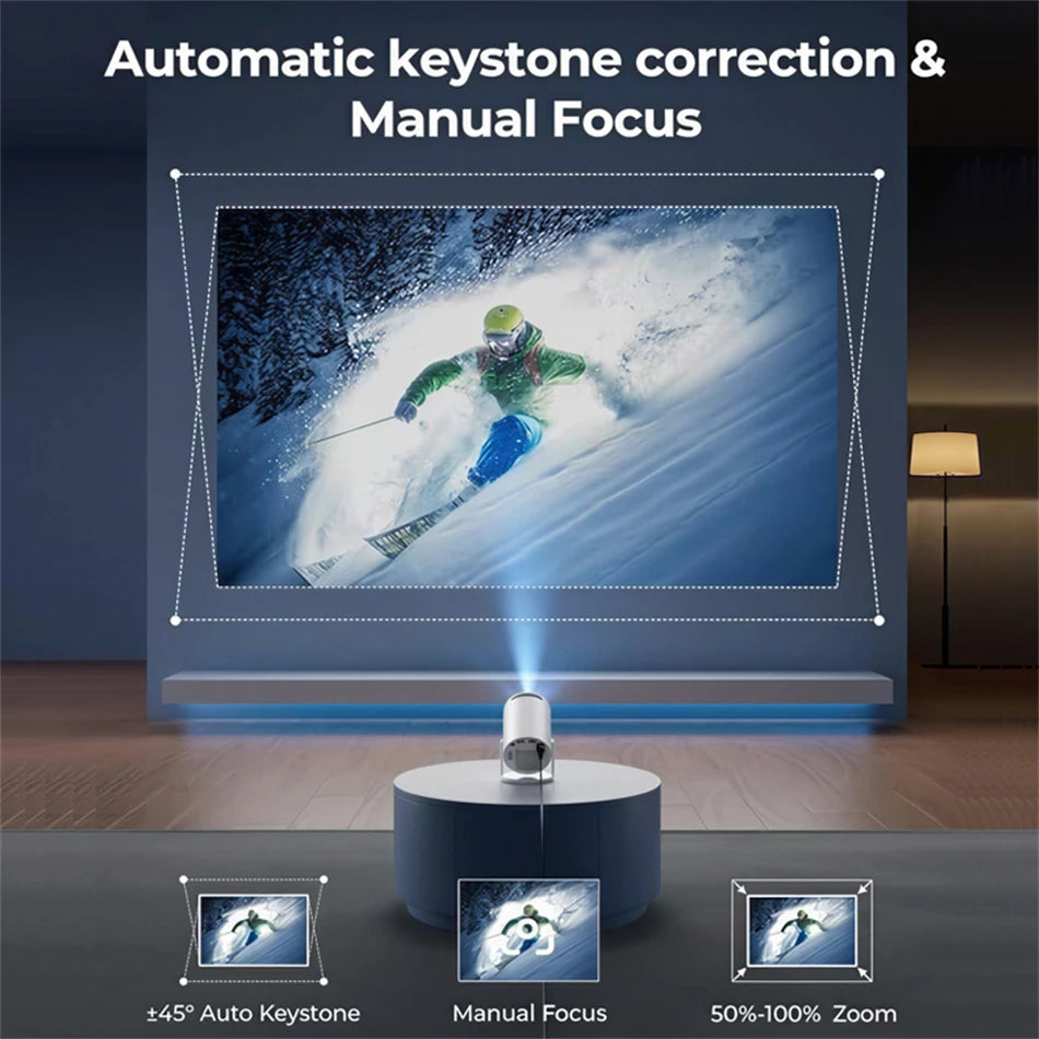 Proyector inteligente para exteriores HY300 8K Android 11 Doble Wifi6 290ANSI Allwinner H726 BT5.4 1080P 1280*720P Proyector de cine en casa para exteriores