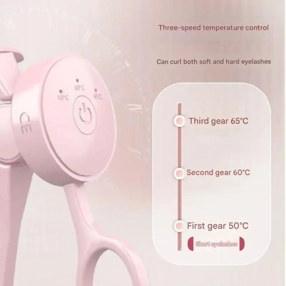 Heated Eyelash Curler, Frameless, Intelligent Temperature Control, Long-lasting Curling Device, Rechargeable