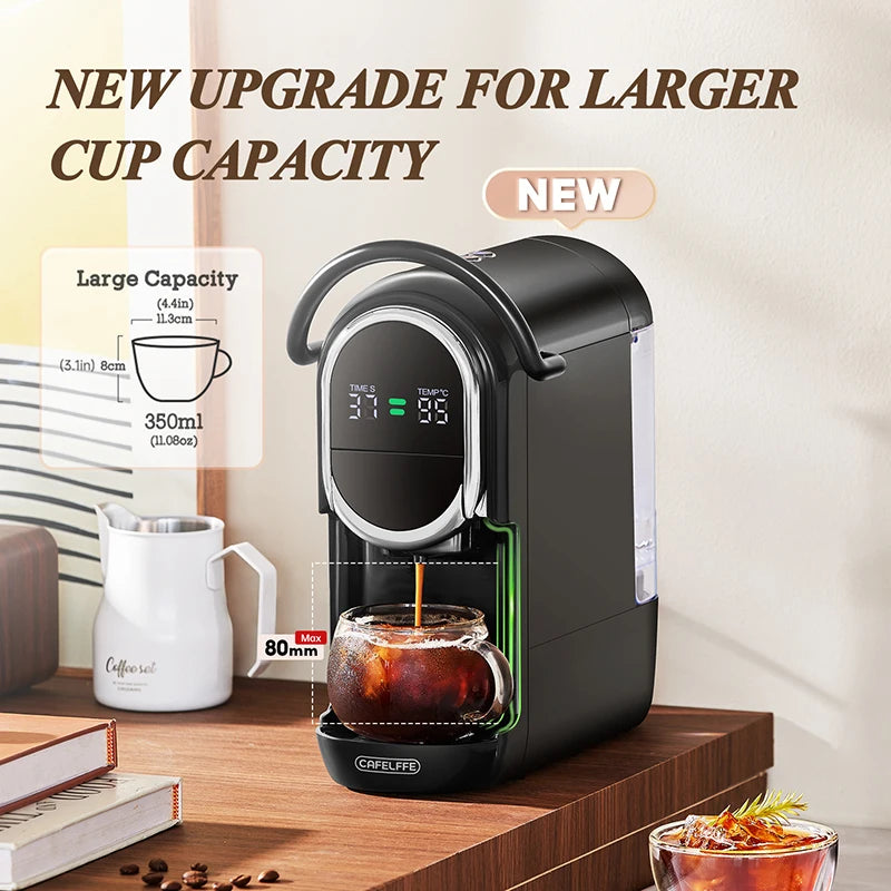 CAFELFFE - Cafetera de cápsulas 4 en 1, cafetera de capuchino, espresso múltiple caliente y frío, Dolce Gusto a.net, polvo de espresso 19 bares