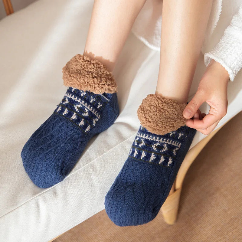 Super Warm Non-Slip Floor Socks for Women and Men, Snow Socks, Sleeping Mat, Slippers, Velvet Boots, Homewear
