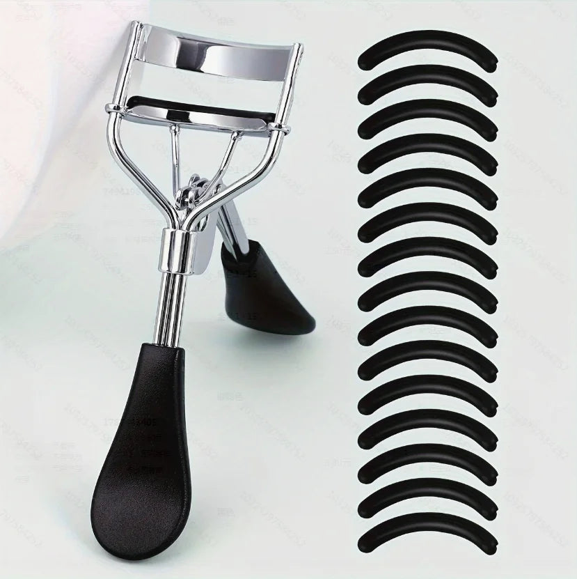 Recourbe-Cils Portable avec 15 Coussinets Silicone — Extension & Bouclage Cils