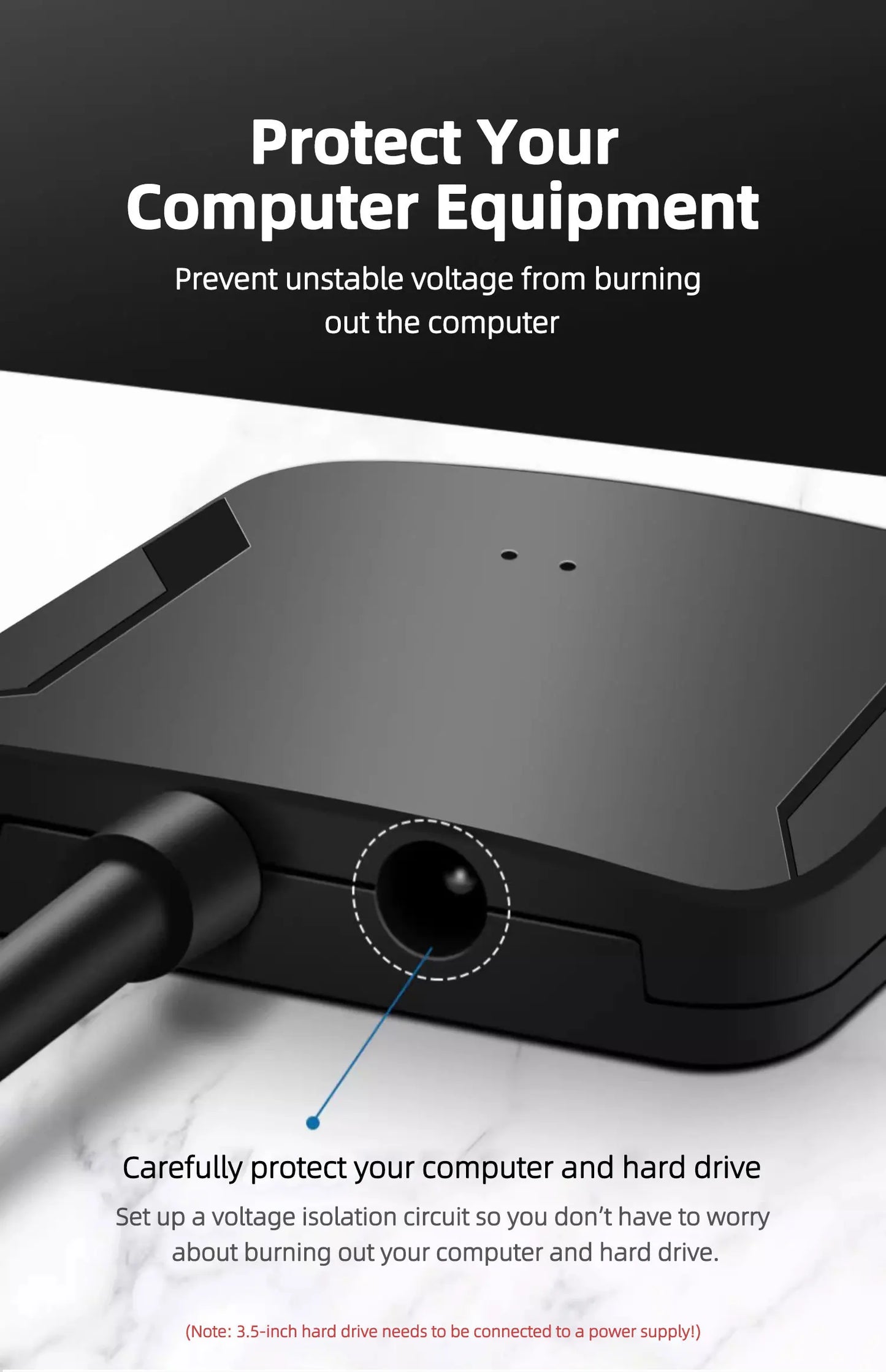 Câble Coolcirc SATA vers USB 3.0 jusqu'à 6 Gbps pour disque dur SSD externe 2.5 pouces adaptateur SATA cordon USB 3.0 vers SATA III