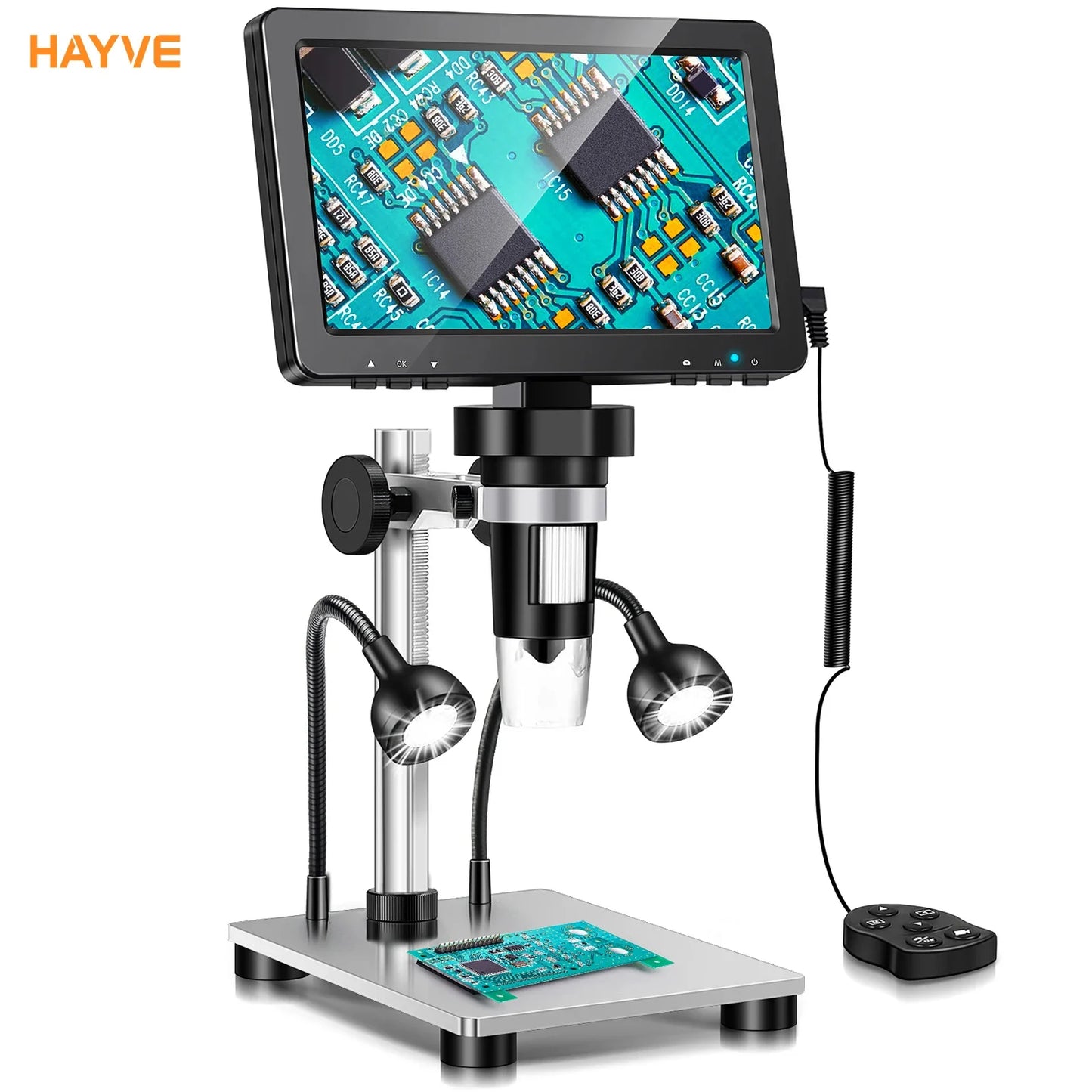 Hayve 7 ''Microscope numérique 1200X Zoom 12MP HD Microscopes électroniques caméra loupe pour souder Microscope de réparation de téléphone
