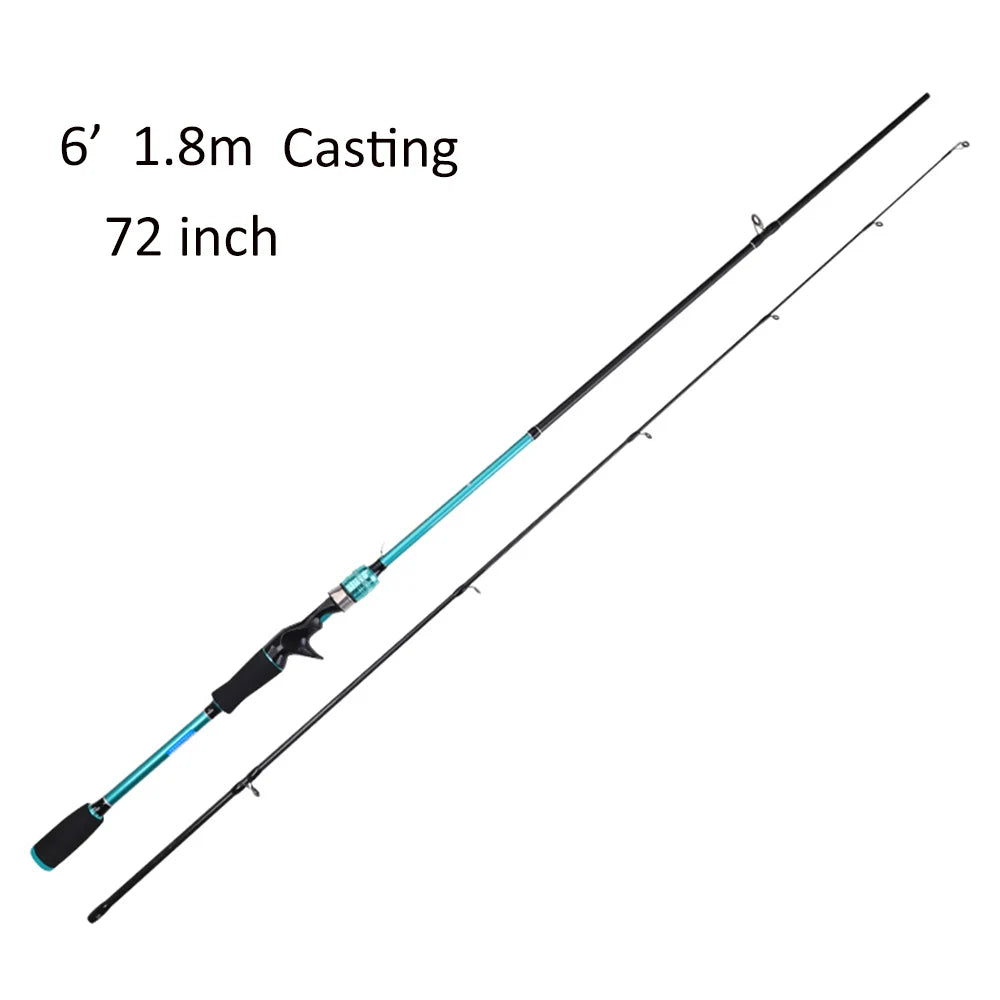 1.65m 1.8m 2.1m 2.4m haute teneur en carbone moulé moyen lourd M MH DOUBLE pointe basse coup mer eau douce tige de pêche