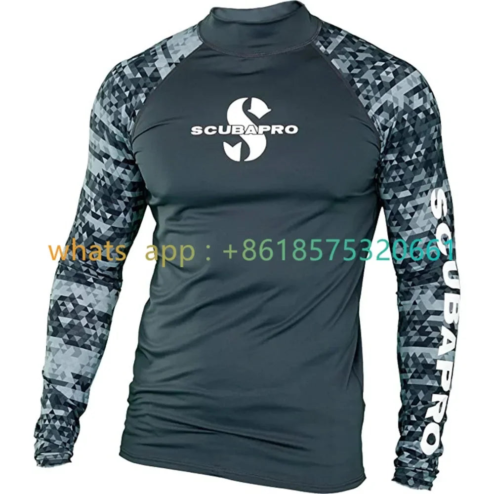 Men's Surf Wetsuit, UV Sun Protection, Long Sleeve Diving Suits, Quick Dry, Tight Sportswear for Swimming, Rash Guard