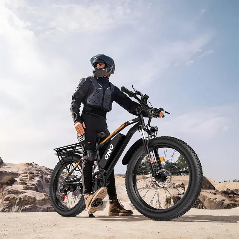 QNQ Q26 Electric Bicycle 1500W Motor 48V15AH Lithium Battery 26 Inch Fat Tire Snow E-bike