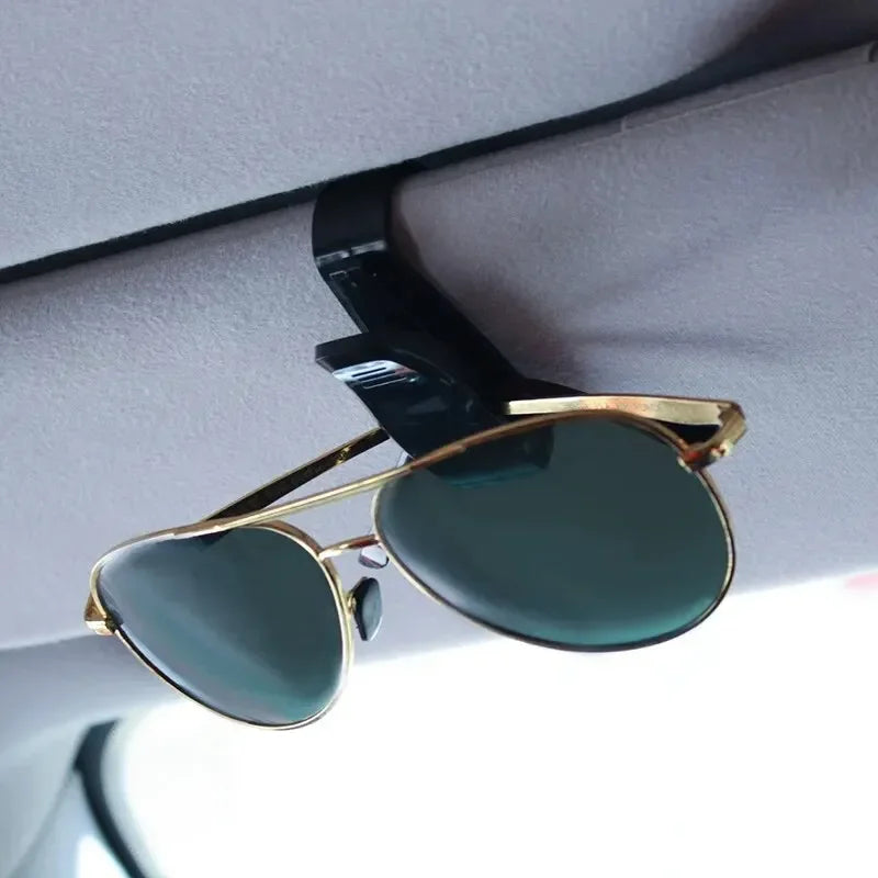 2 Pcs Universal Car Sun Visor Glasses Case, Sunglasses Holder Clip, Card Holder, Pen Fastener, Eyeglasses Box