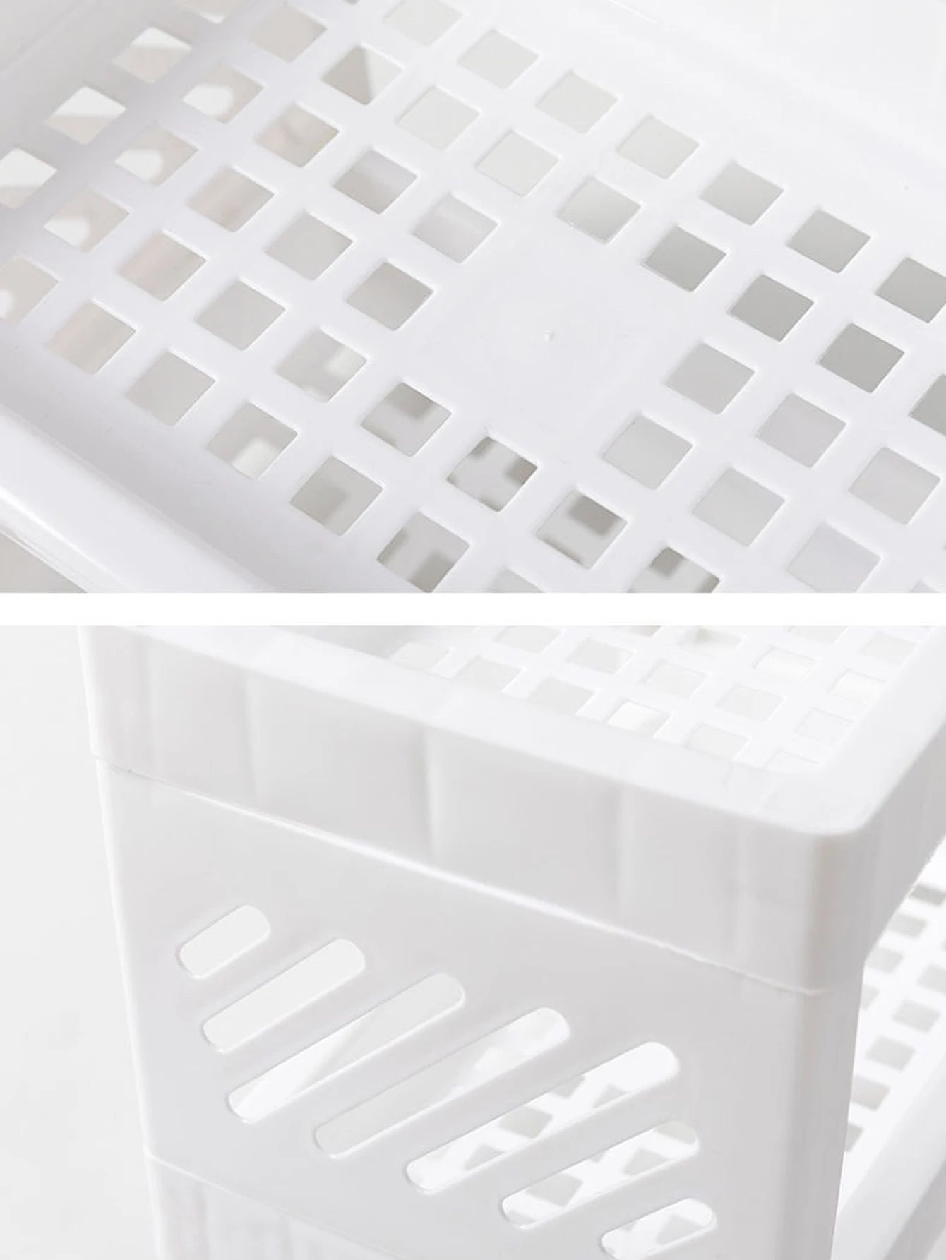 1 organizador de escritorio de doble capa de PP rectangular blanco para estudiantes, artículos de papelería, cosméticos de oficina