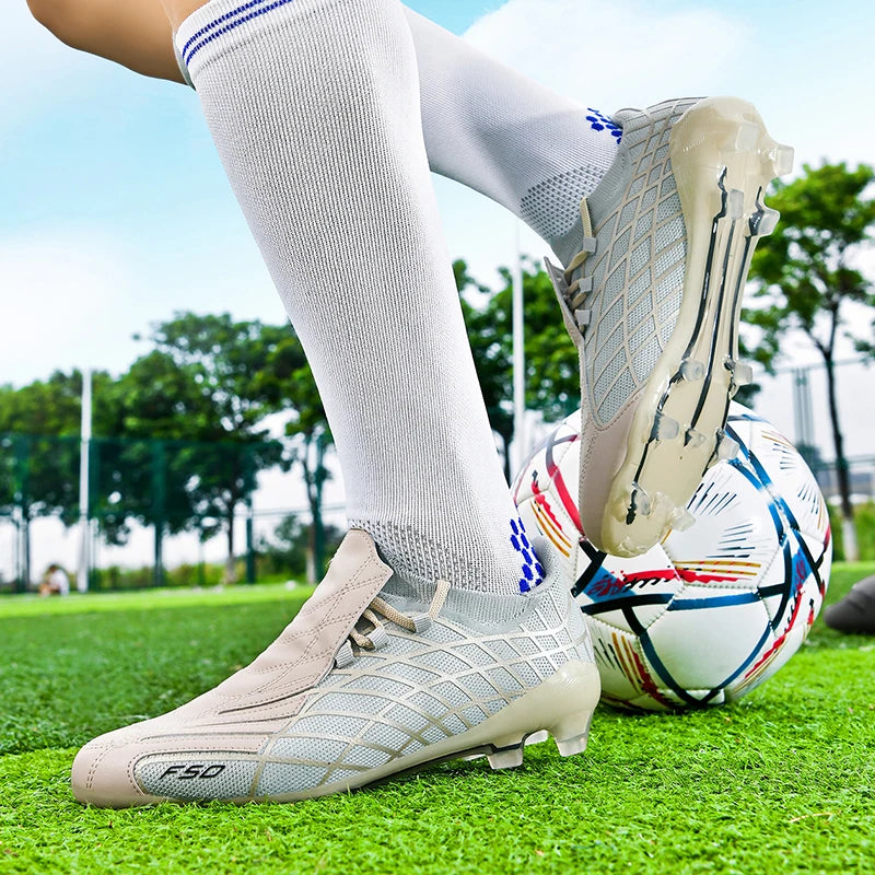 pscownlg Chaussures de Football TF/FG Unisexe Montantes Microfibre — Niveau Avancé EU 32–46